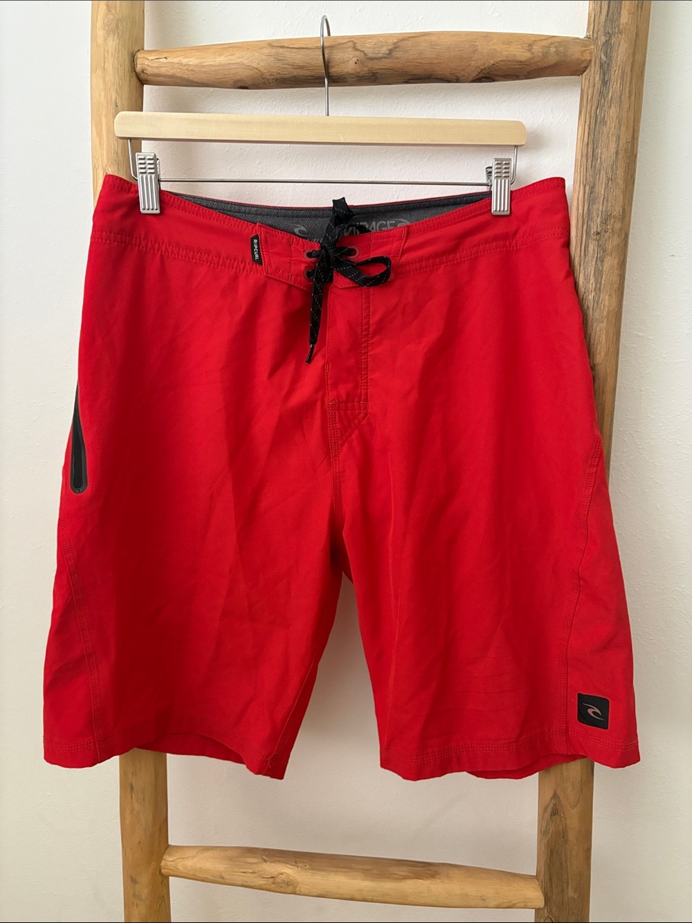 Rip Curl Red Men’s Mirage Boardshorts with Black Drawstring
